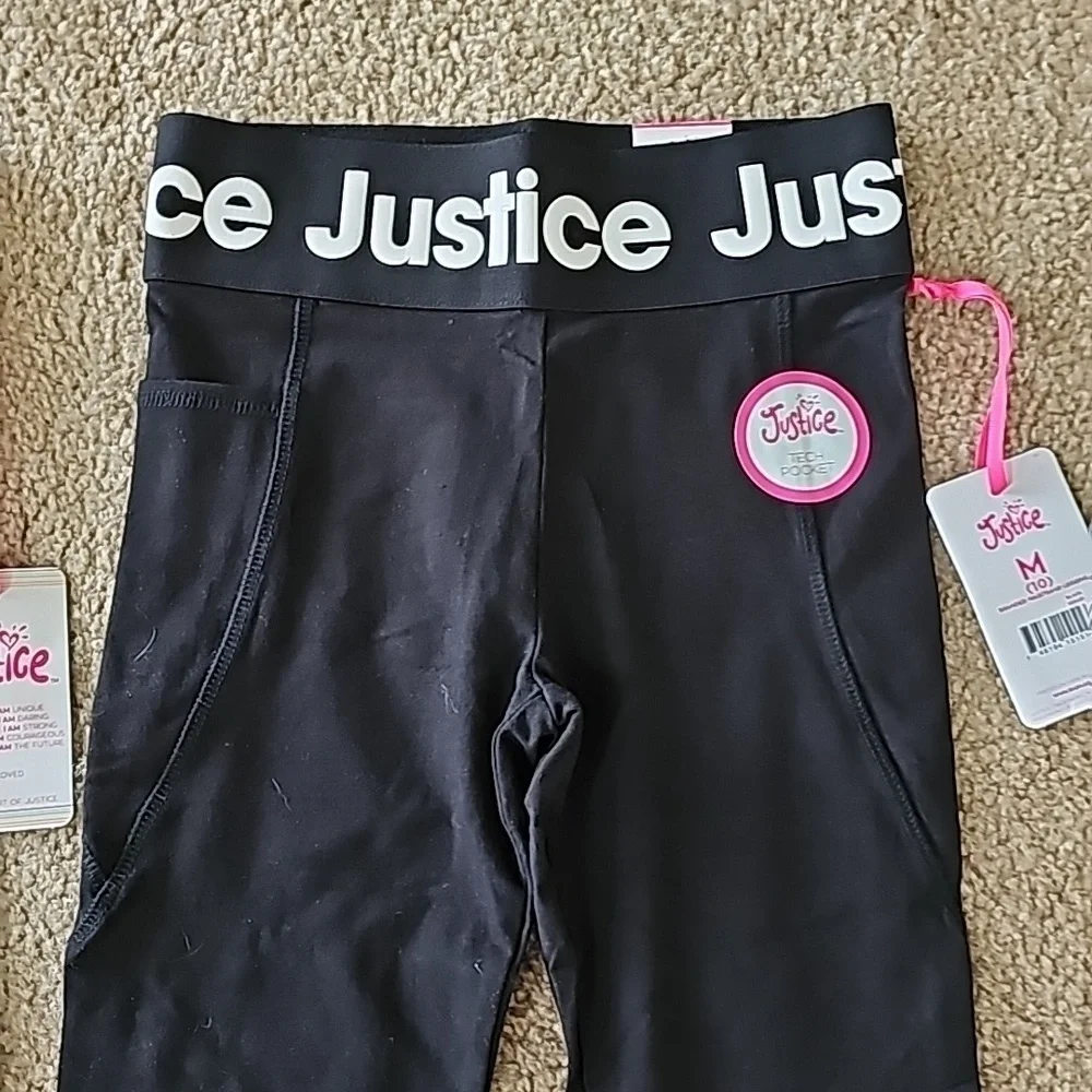 Girls Justice Black Legging Bundle Size Medium